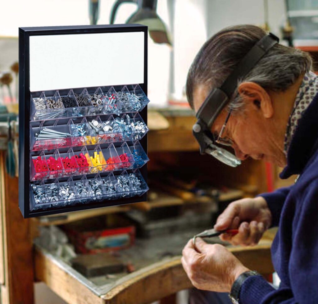 jewelry banner collage Pl-TOC Jeweler using tip out tray cabinet